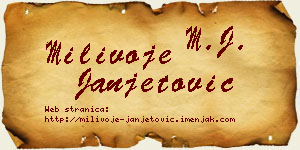 Milivoje Janjetović vizit kartica